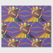 サッカーデザインとスター鮮やかズスポーツファンアート ラッピングペーパー (フラット)