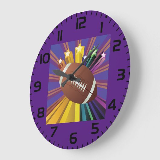 サッカーデザインとスター鮮やかズスポーツファンアート ラージ壁時計 (傾斜)