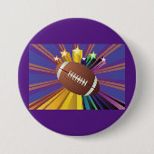 サッカーデザインとスター鮮やかズスポーツファンアート 缶バッジ (正面)