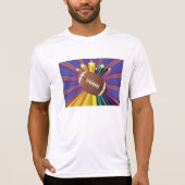 サッカーデザインとスター鮮やかズスポーツファンアート Tシャツ (正面)