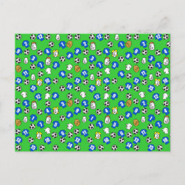 サッカーデザインとブルーシャツ ポストカード