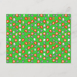 サッカーデザインと赤シャツ ポストカード