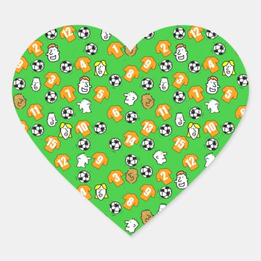 サッカーデザインと金ゴールドシャツ ハートシール (正面)