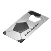 サッカーデザインボトルオープナー クレジットカード栓抜き (正面アングル)