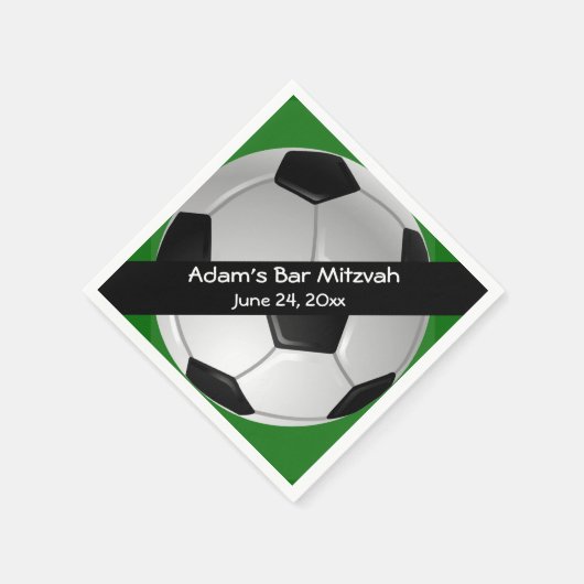 サッカーデザイン紙ナプキンス スタンダードカクテルナプキン (角)
