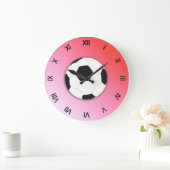 サッカーデザイン スポーツ 数字 ラウンドまたはスクエア ラージ壁時計 (ホーム)