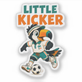 サッカートゥカンステッカー かわいいレトロなキッカー シール