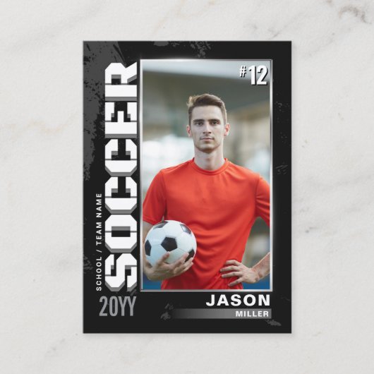 サッカートレーディングカードサッカー選手カードブラックグレー コーリングカード (正面)