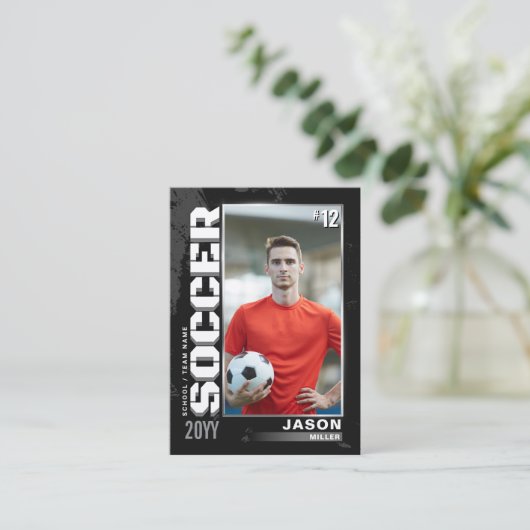 サッカートレーディングカードサッカー選手カードブラックグレー コーリングカード (スタンド正面)