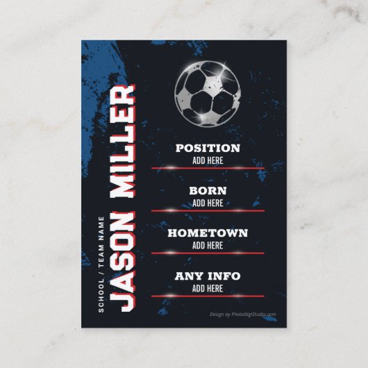 サッカートレーディングカードブルーレッドカードサッカーカードギフト コーリングカード (裏面)