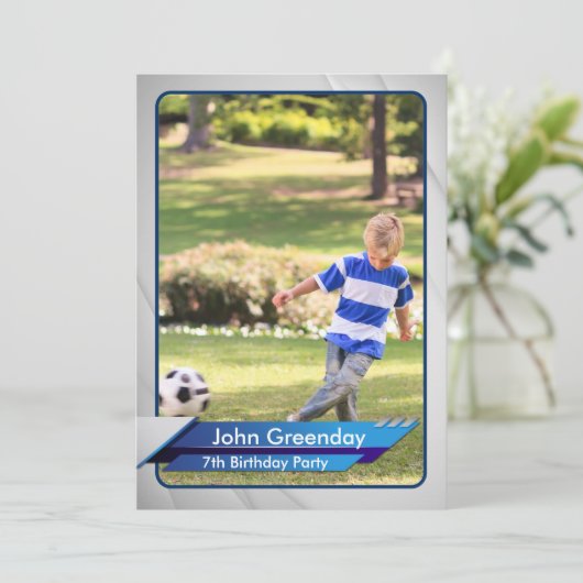 サッカートレーディングカード誕生日招待状 招待状 (スタンド正面)