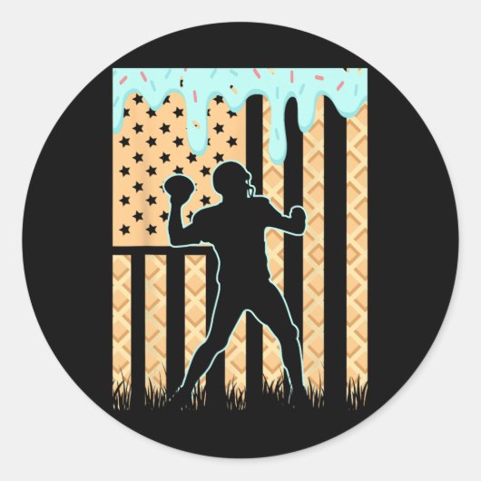 サッカードリップボーイズ滴下アイスクリームサッカーゲーム ラウンドシール (正面)