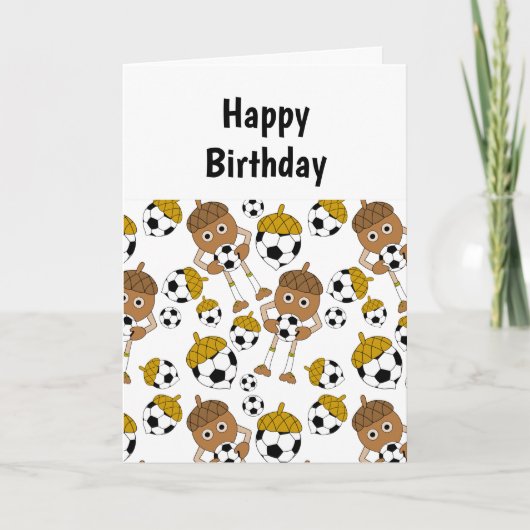 サッカーナットパターン誕生日カード カード (正面)