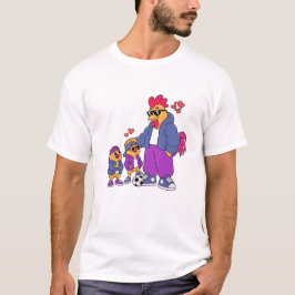 サッカーニワトリとひよこ Tシャツ