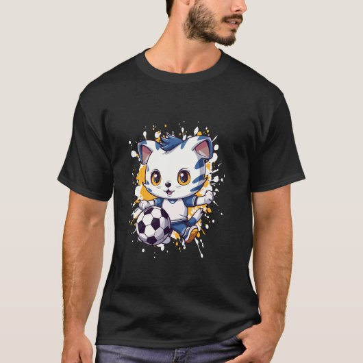 サッカーネコ漫画 Tシャツ (正面)