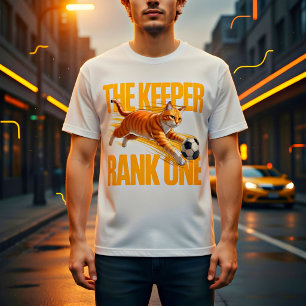 サッカーネコ キーパー – かわいいユーモアのギフト トライブレンドTシャツ