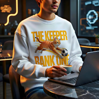 サッカーネコ ゴールキーパー 面白ギフトTシャツ スウェットシャツ