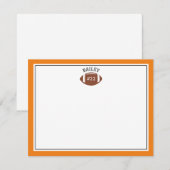 サッカーネーム&ナンバー オレンジ ステーショナリー ノートカード (正面/裏面)