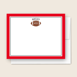 サッカーネーム&ナンバー 緑 赤 文房具 ノートカード