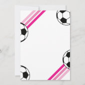 サッカーハットトリックピンクストライプ色の誕生日 招待状 (裏面)