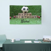 サッカーハッピーバースデー（緑のボール付き）パーティー 横断幕 (トレードショー)