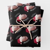 サッカーハパーソナライズされたッピークリスマスホリデー ラッピングペーパーシート (インサイチュ)