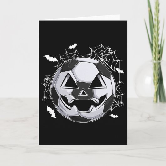 サッカーハロウィン かぼちゃの顔 コスチューム カード (正面)