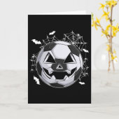 サッカーハロウィン かぼちゃの顔 コスチューム カード (黄色い花)