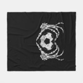 サッカーハートスケルトンのハンドハロウィーンの衣装 フリースブランケット (正面(横))