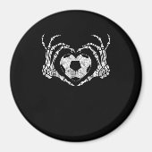 サッカーハートスケルトンのハンドハロウィーンの衣装 マグネット (正面)