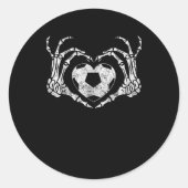 サッカーハートスケルトンのハンドハロウィーンの衣装 ラウンドシール (正面)