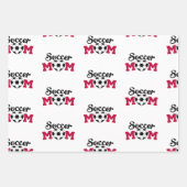 サッカーハートボールピンクボウ ラッピングペーパーシート (正面3)