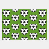 サッカーハートボールピンクボウ ラッピングペーパーシート (正面2)