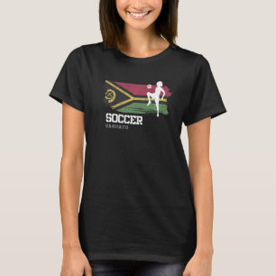 サッカーバヌアツ国旗サッカー女子サッカーガールズ Tシャツ