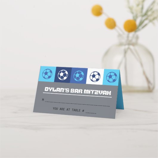 サッカーバルミツワーテーブル座席エスコートカード プレイスカード (正面)
