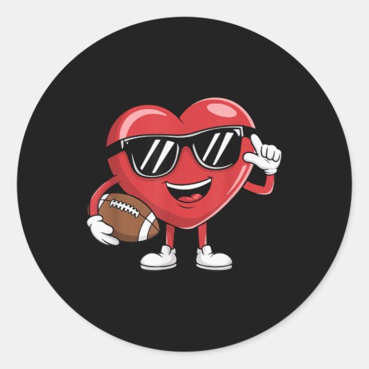 サッカーバレンタインデワイシャツ少年バレンタイン聞く ラウンドシール (正面)