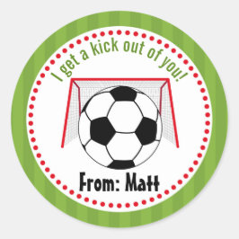 サッカーバレンタインデーパーソナライズされたス学名 ラウンドシール