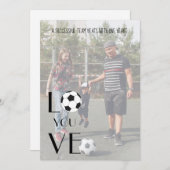 サッカーバレンタイン写真モダンおもしろい シーズンカード (正面/裏面)