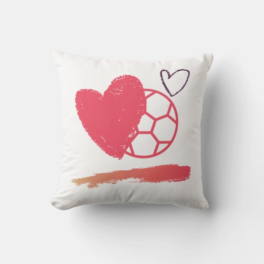 サッカーバレンタイン枕 クッション (正面)