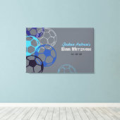 サッカーバーこうもりMitzvahサインインボード24x36 キャンバスプリント (インサイチュ (ウッドフロア))