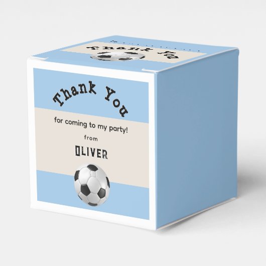 サッカーバースデーパーティサッカーボールありがとう フェイバーボックス (正面サイド)