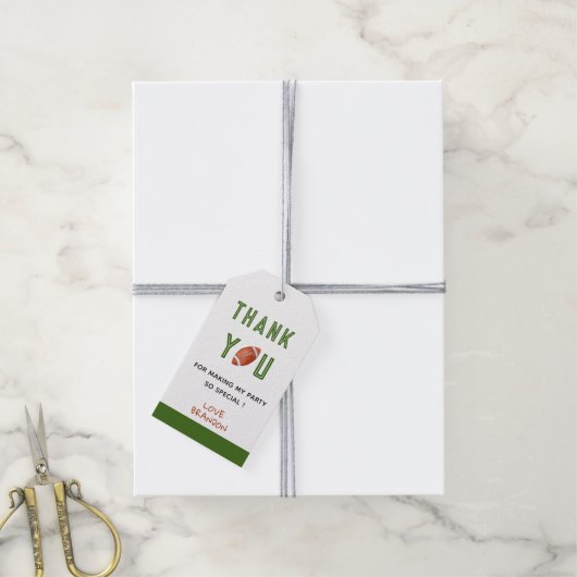 サッカーバースデーパーティーありがとうラベル ギフトタグ (より糸付き)