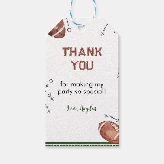 サッカーバースデーパーティーサンキューユユーラベル ギフトタグ (正面)