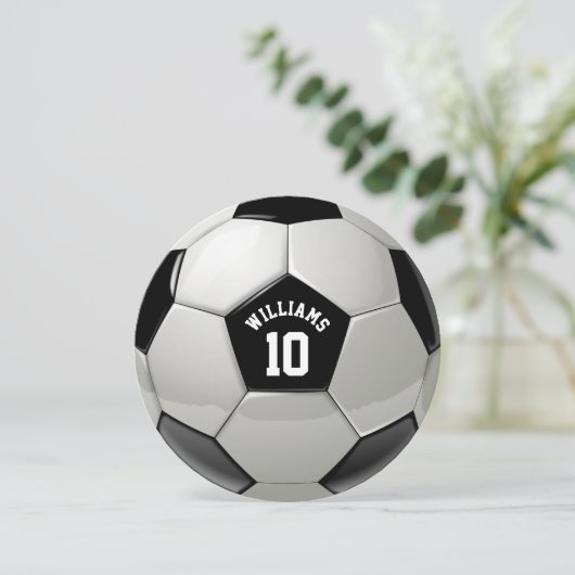 サッカーバースデーパーティーモノグラムサッカー招待状 (スタンド正面)