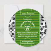 サッカーバースデーパーティーモノグラムサッカー招待状 (裏面)