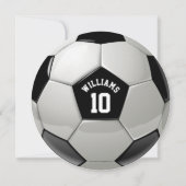 サッカーバースデーパーティーモノグラムサッカー招待状 (正面)
