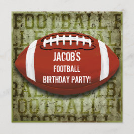 サッカーバースデーパーティーヴィンテージグリグランジーン 招待状