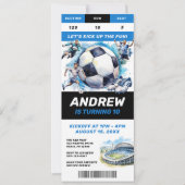 サッカーバースデーパーティー招待チケットの切れ端 招待状 (正面)