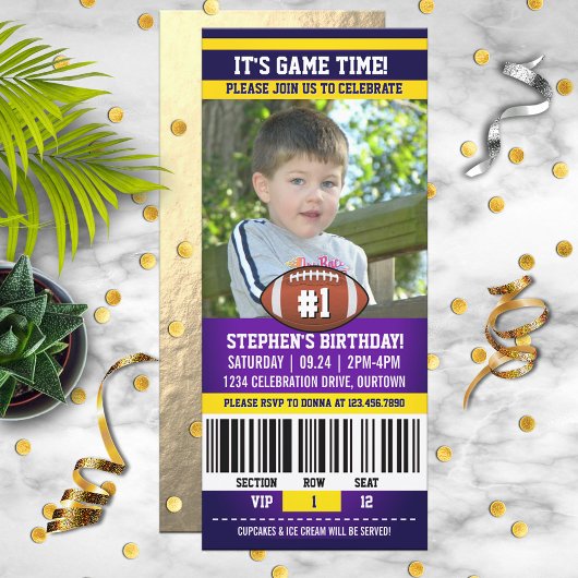 サッカーバースデーフォトテンプレート 招待状