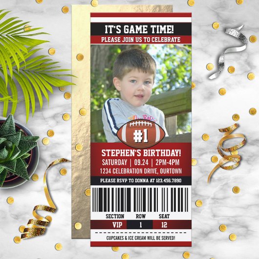 サッカーバースデーフォトテンプレート 招待状